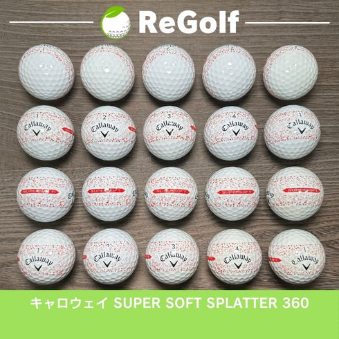 【中古】 【送料無料】 ロストボール キャロウェイ スーパーソフト スプラッター 360 レッド 20球 ACランク ゴルフボール リゴルフ
